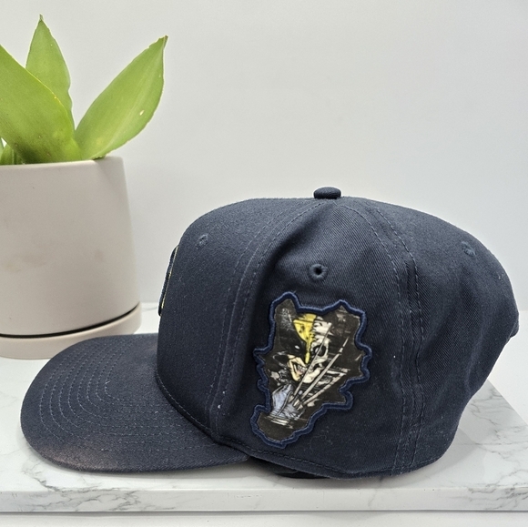Primitive × Marvel | Wolverine embroidered logo navy snapback hat | unisex - Picture 4 of 8